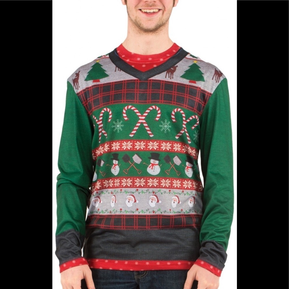 S to XL Ugly Christmas sweater t-shirt New snowman Santa Halloween costume